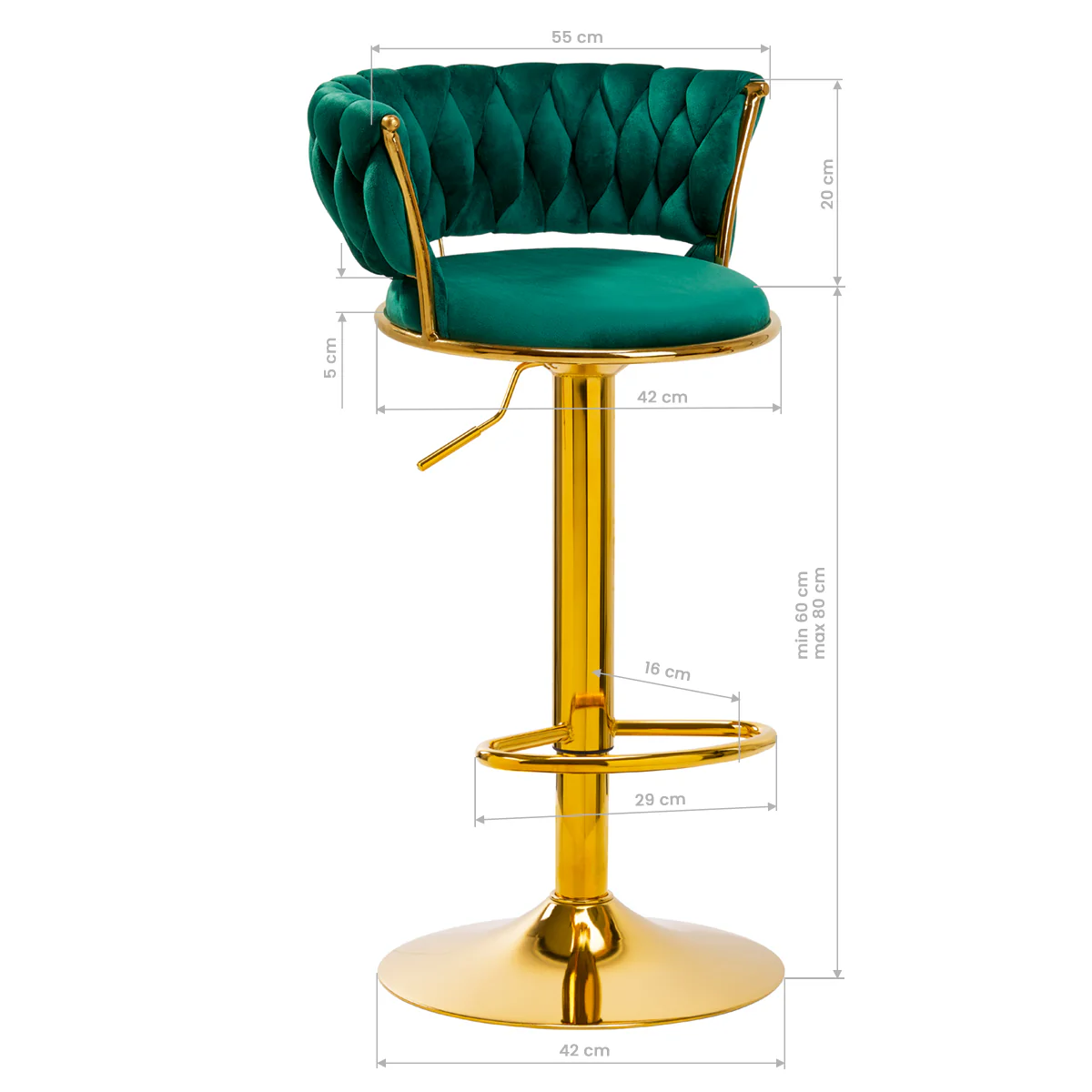 4Rico Bar Hocker QS-B313a green velvet - Image 2