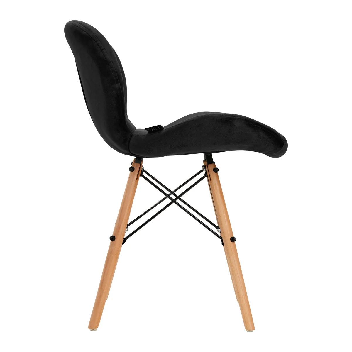 4Rico Cosmetic Chair QS-186 Black Velvet - Image 9