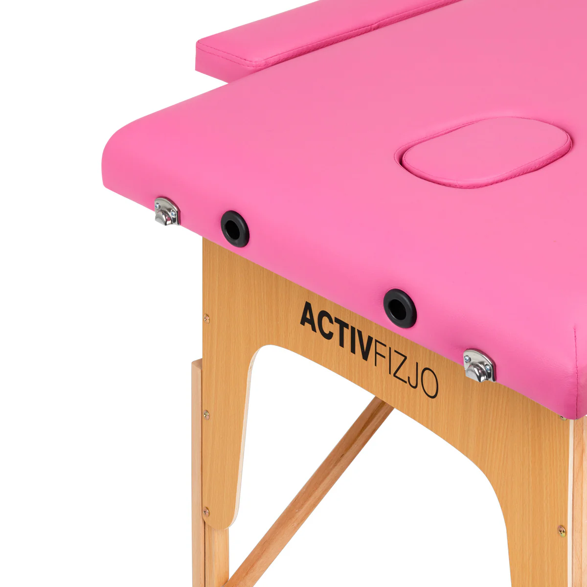 ActivFizjo Wooden Folding Massage Table Comfort Lux 2-Sections Pink - Image 13