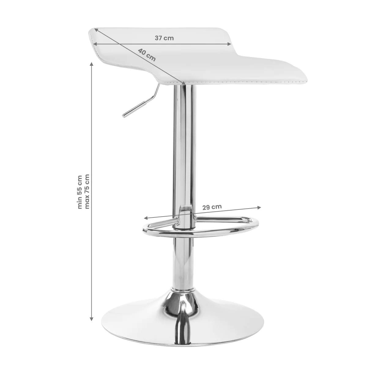 BAR STOOL QS-B08 WHITE - Image 2