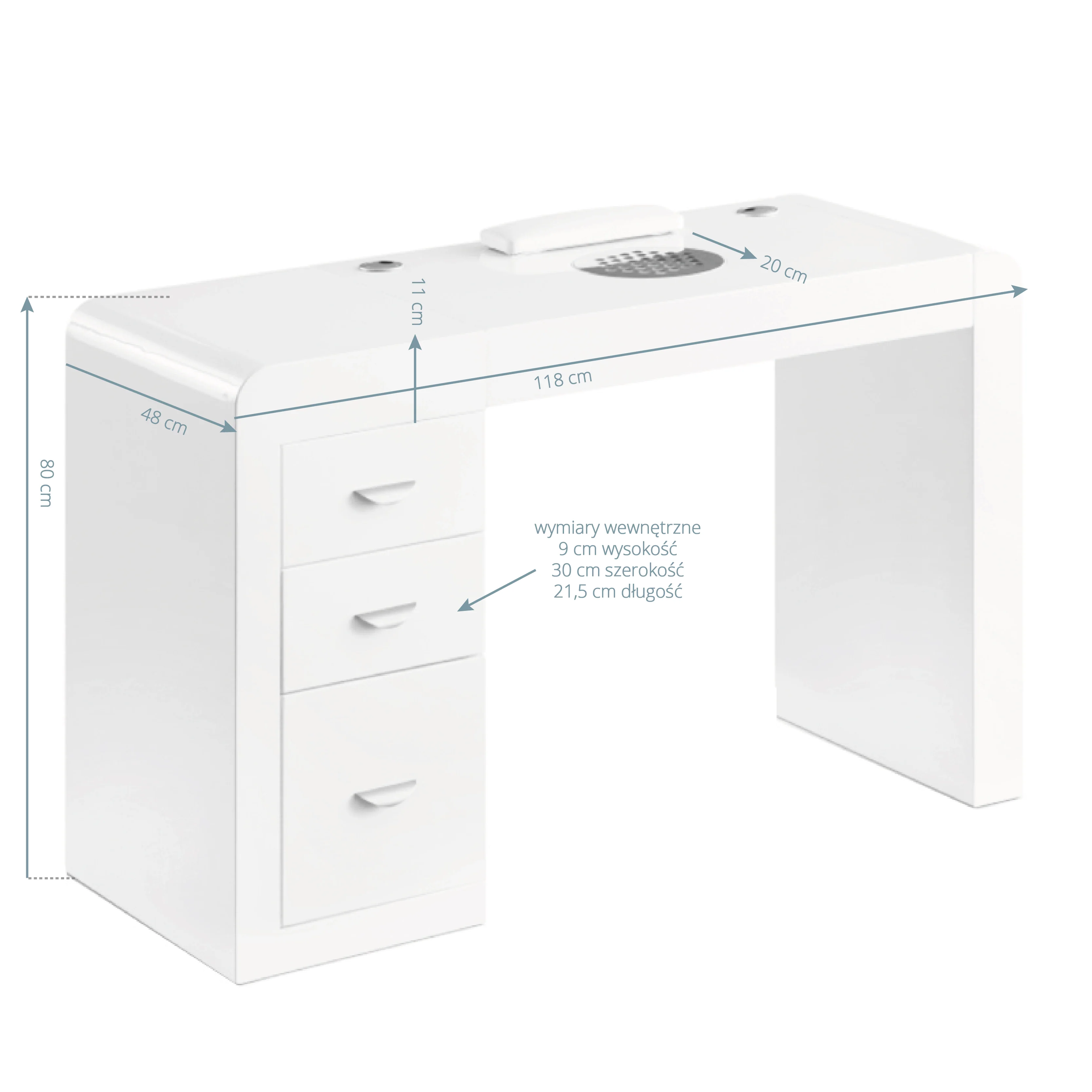 ActiveShop Cosmetic Desk 312 White - Image 2