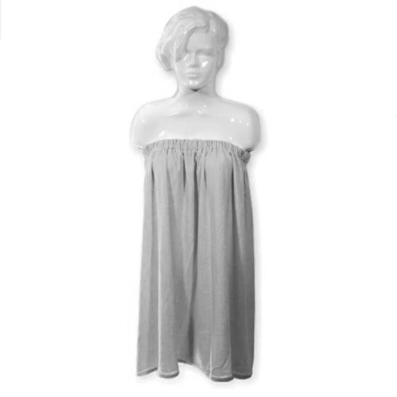 Cotton Wrap Towel Robe for Beauty Treatments Grey - Image 3