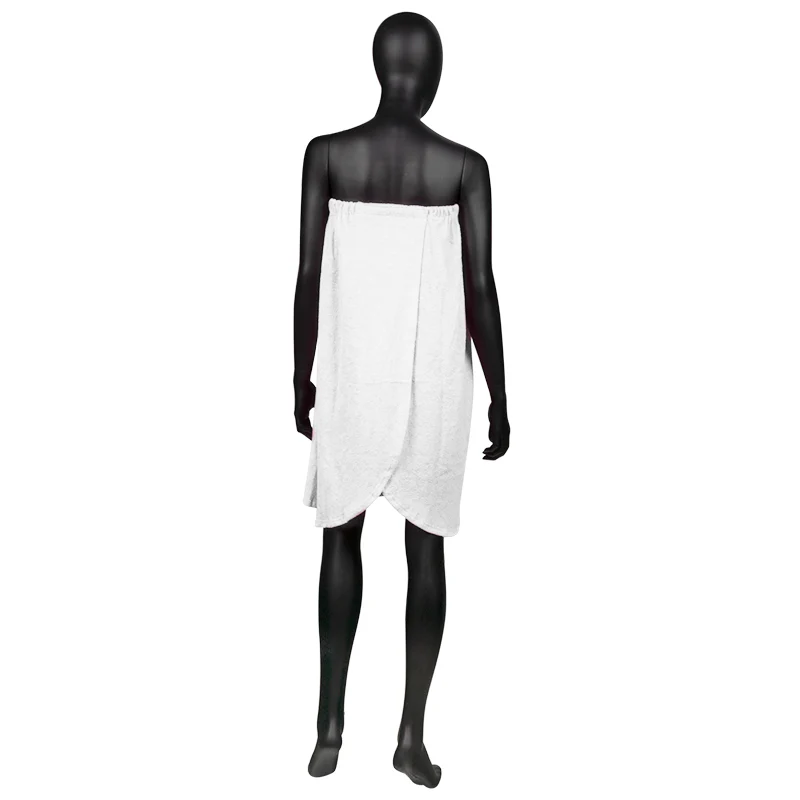 Cotton Wrap Towel Robe for Beauty Treatments White - Image 2