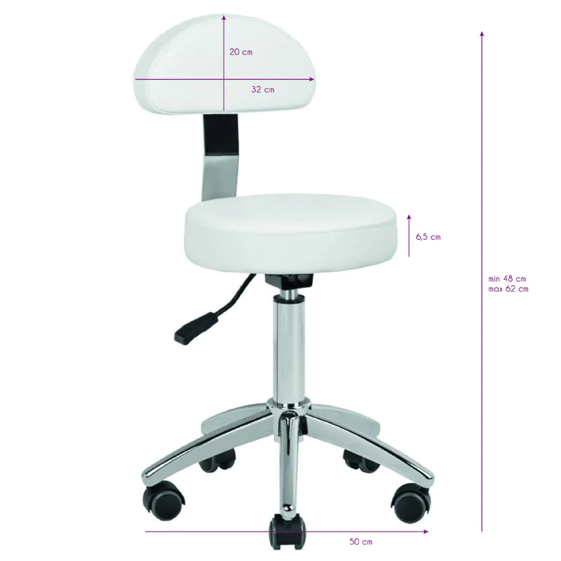 Sillon Electric Cosmetic Chair Lux 273B + Stool 304 White - Image 13