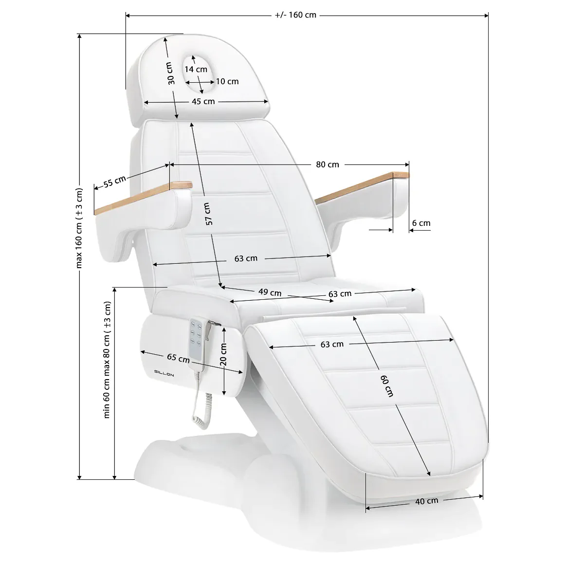 Sillon Electric Cosmetic Chair Lux 273B + Stool 304 White - Image 14
