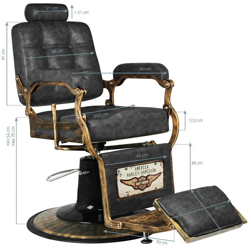 Gabbiano Barber Chair Boss HD Old Leather black - Image 2