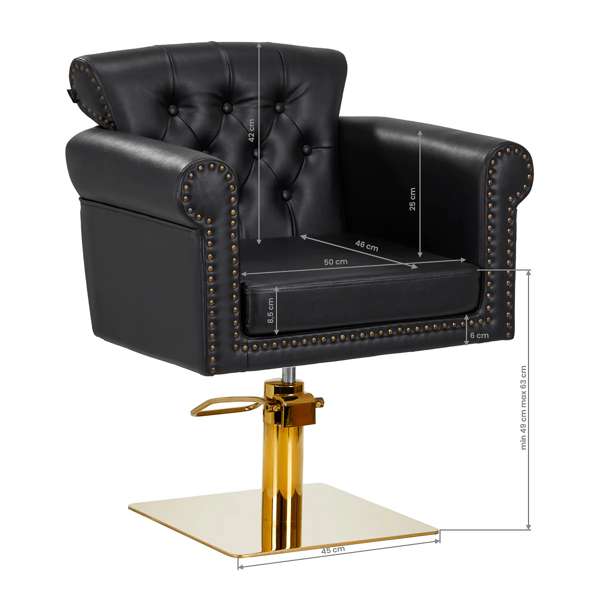 Gabbiano Berlin Hairdressing Chair Black & Gold - Image 5