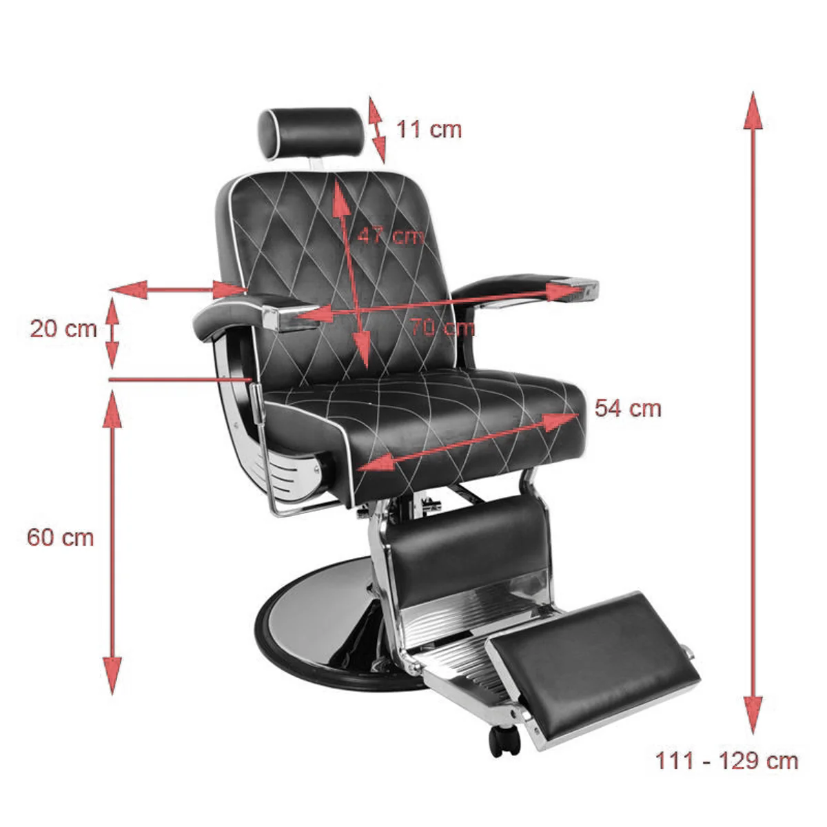 Gabbiano Black Imperial Barber Chair - Image 2