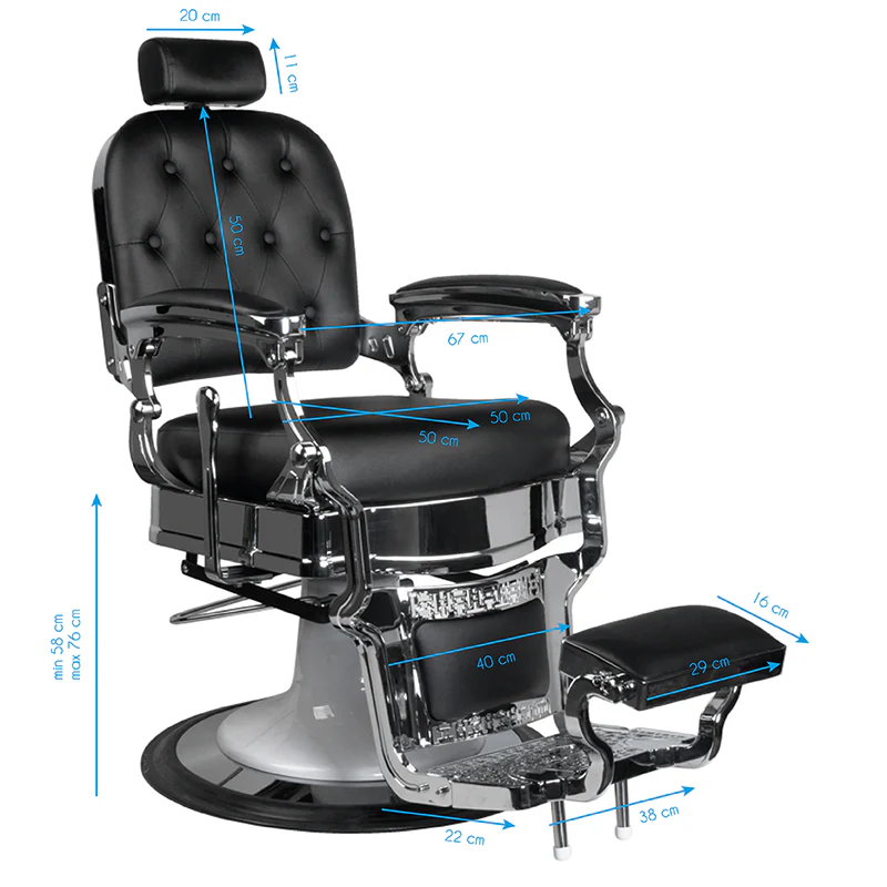 Gabbiano Ernesto Barber Chair Black - Image 2