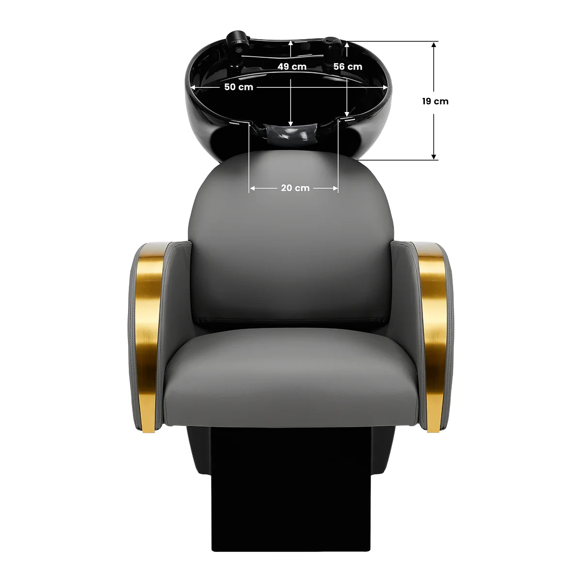Gabbiano Hairdressing Backwash Unit Malaga Gold & Grey - Image 4