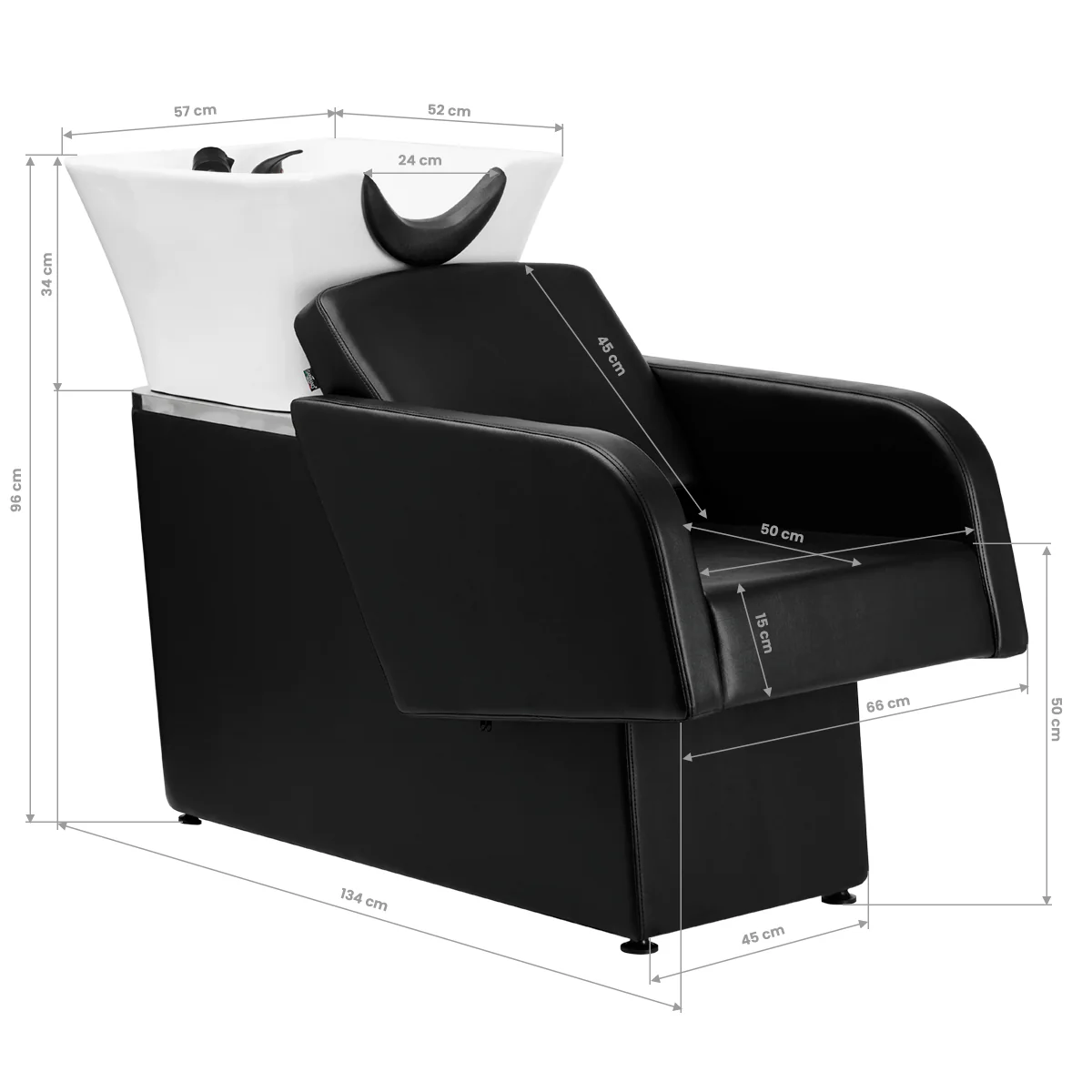 Gabbiano Hairdressing Backwash Unit Turyn Black - Image 5