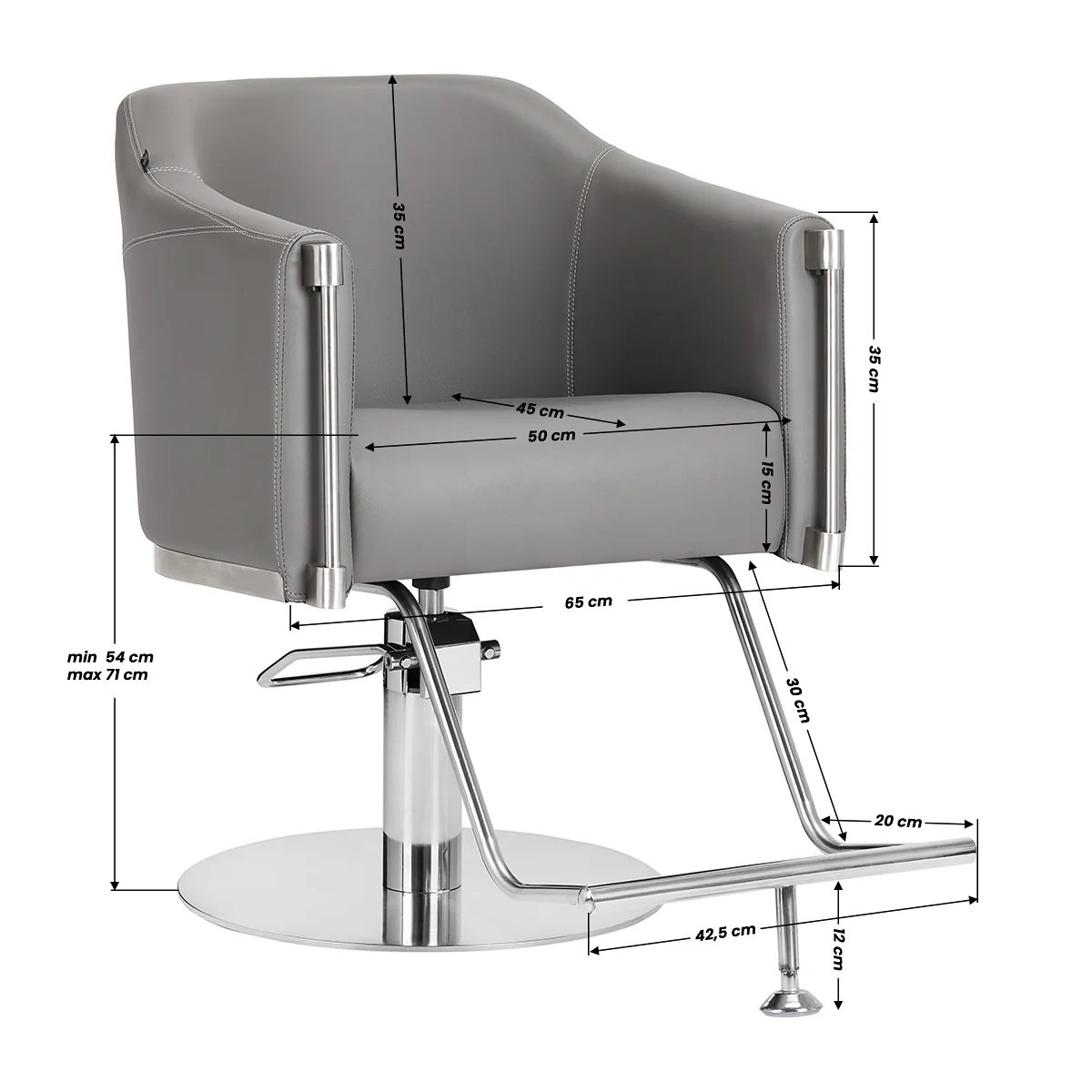 Gabbiano Hairdressing Chair Burgos Grey - Image 2
