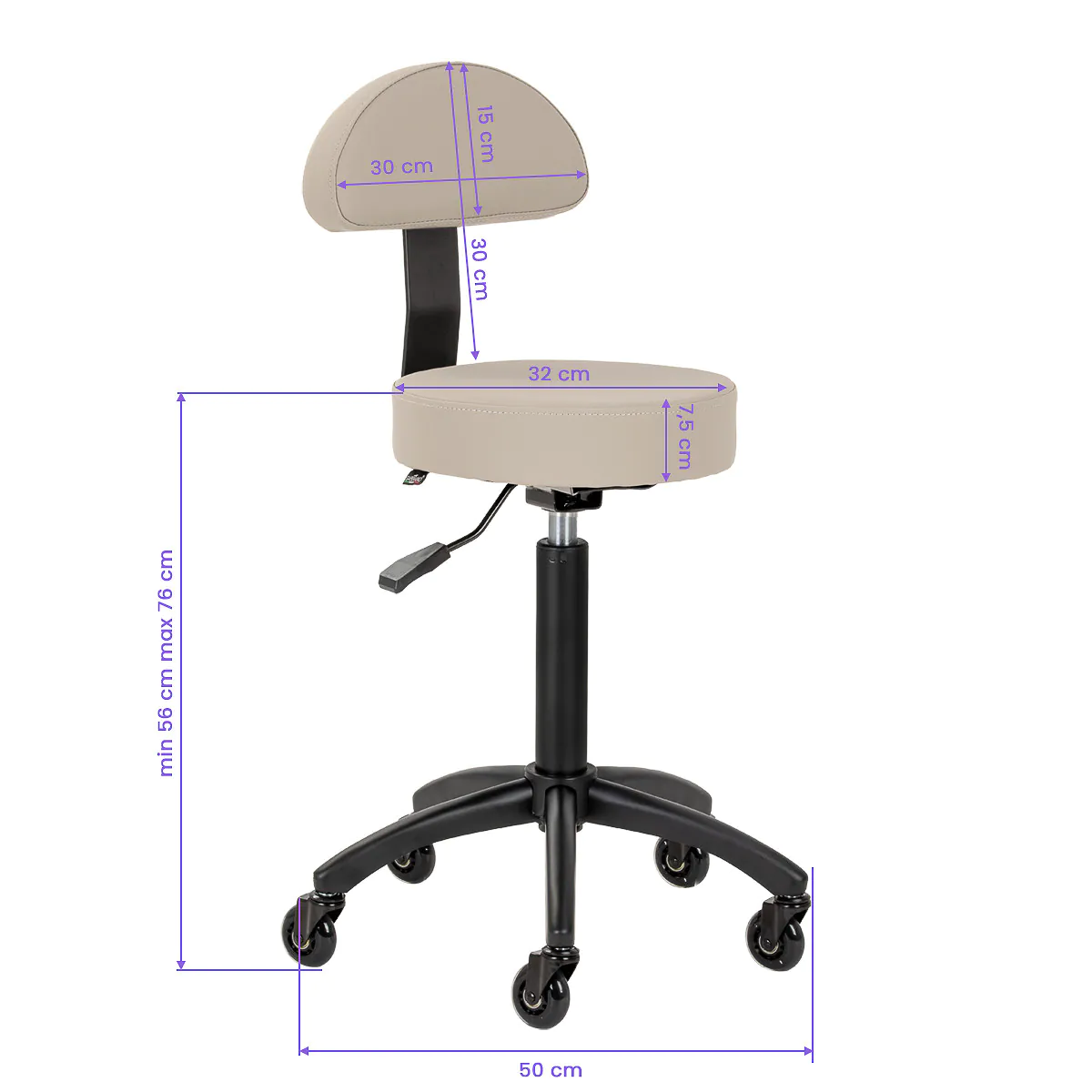 Gabbiano Hairdressing Chair D026 Grey Beige - Image 5