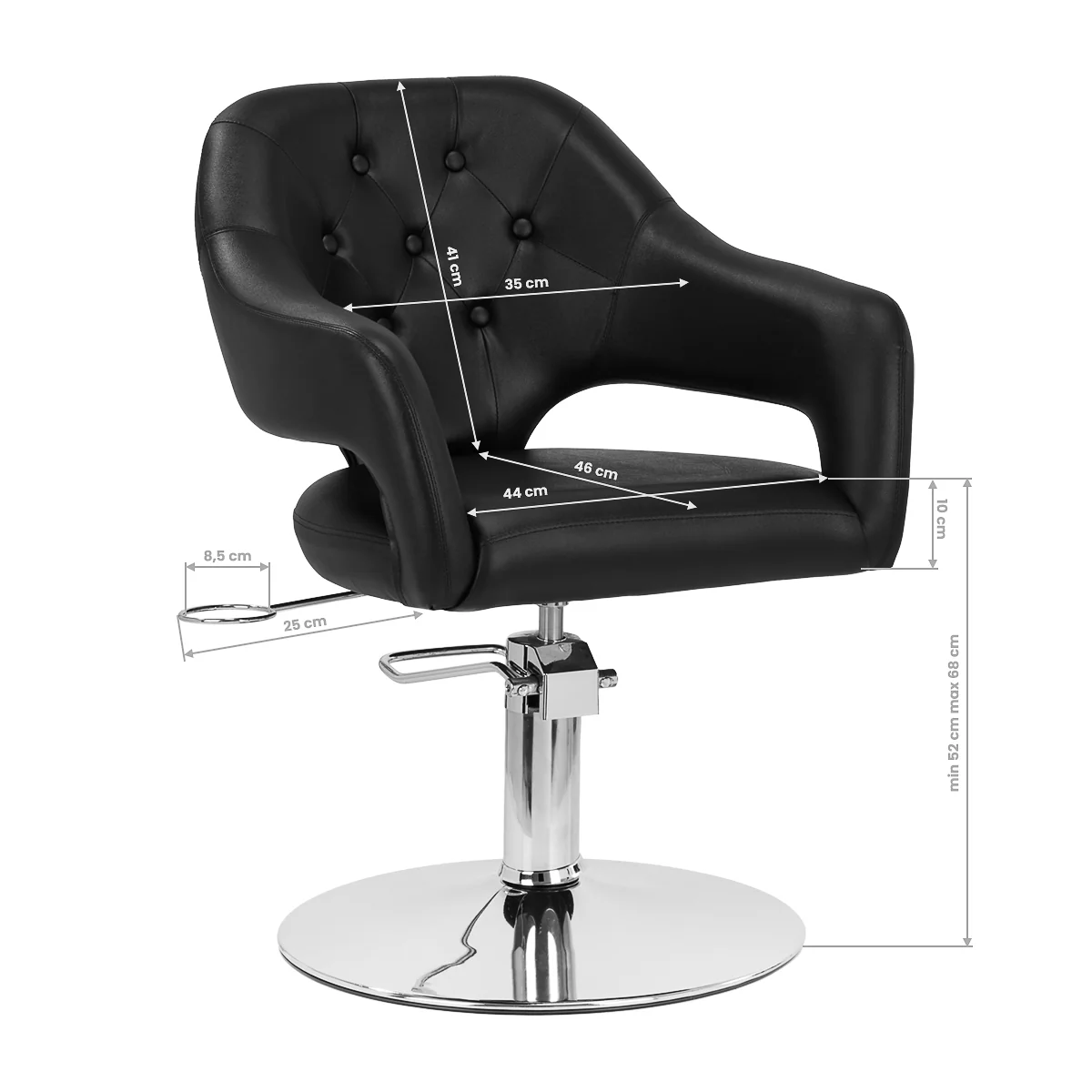 Gabbiano Hairdressing Chair Parma Black - Image 5