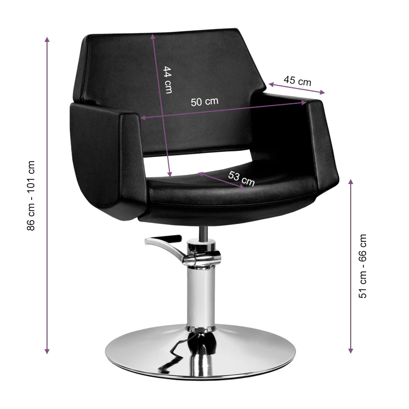 GABBIANO HAIRDRESSING CHAIR SANTIAGO BLACK - Image 2
