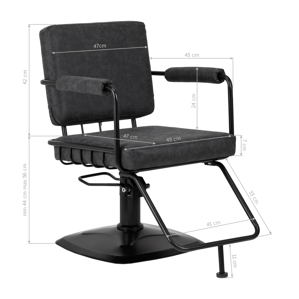 Gabbiano Katania Loft Old Leather Hairdressing Chair Black - Image 5