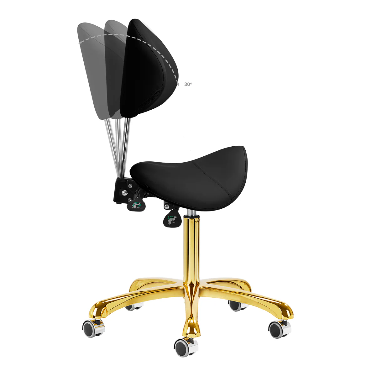 Giovanni Cosmetic Stool 1004 Gold Black - Image 4
