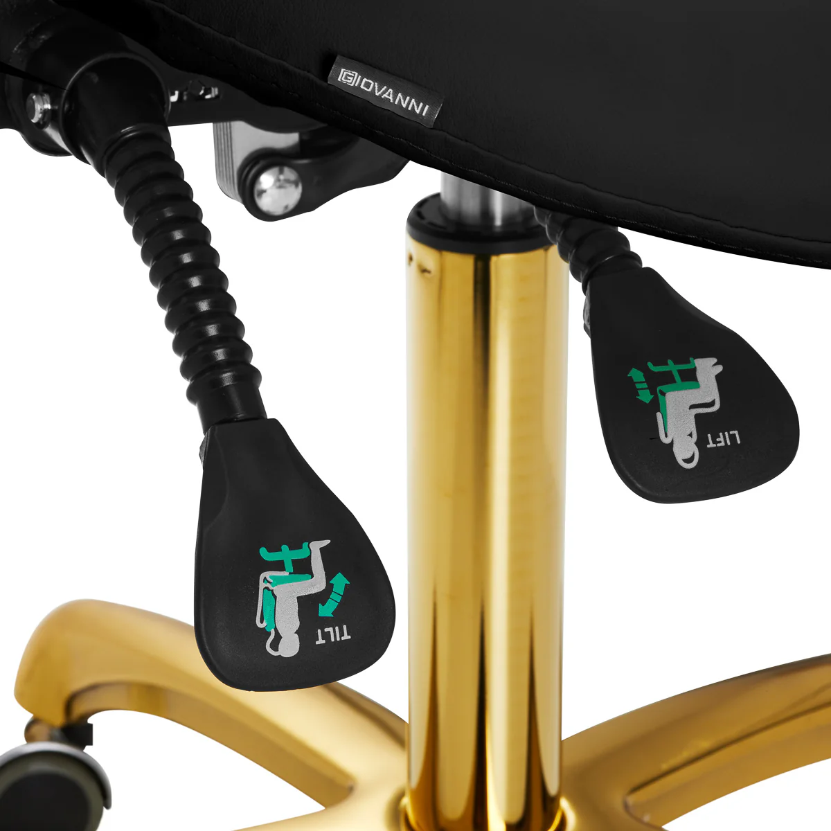 Giovanni Cosmetic Stool 1004 Gold Black - Image 9