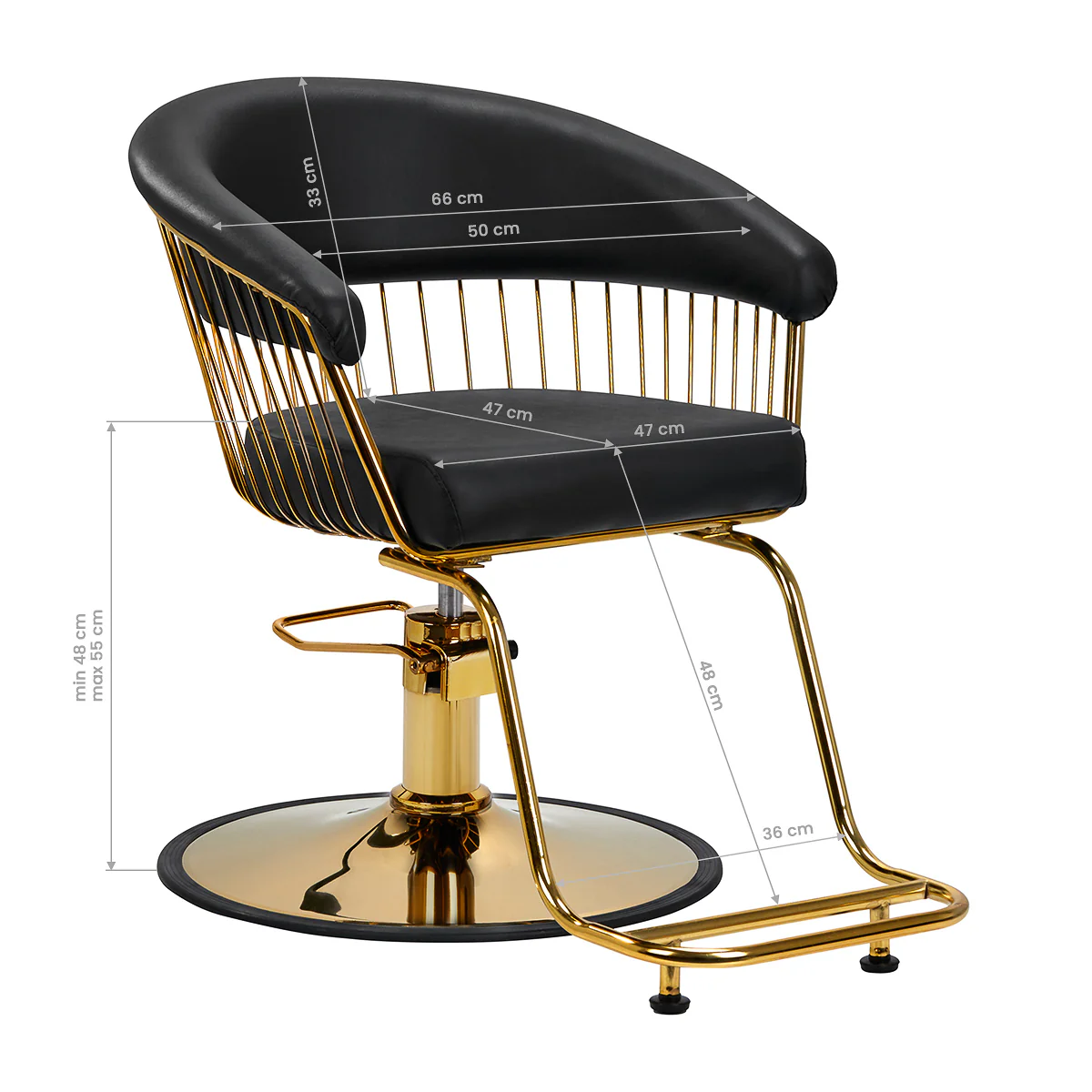 Hair System Hairdressing Chair Lile Gold Black - Image 5