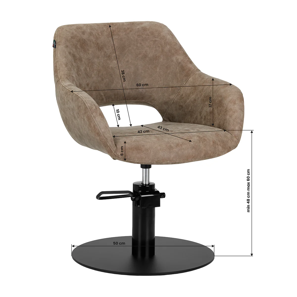 Hairdressing chair Gabbiano Sevilla old Brown - Image 2