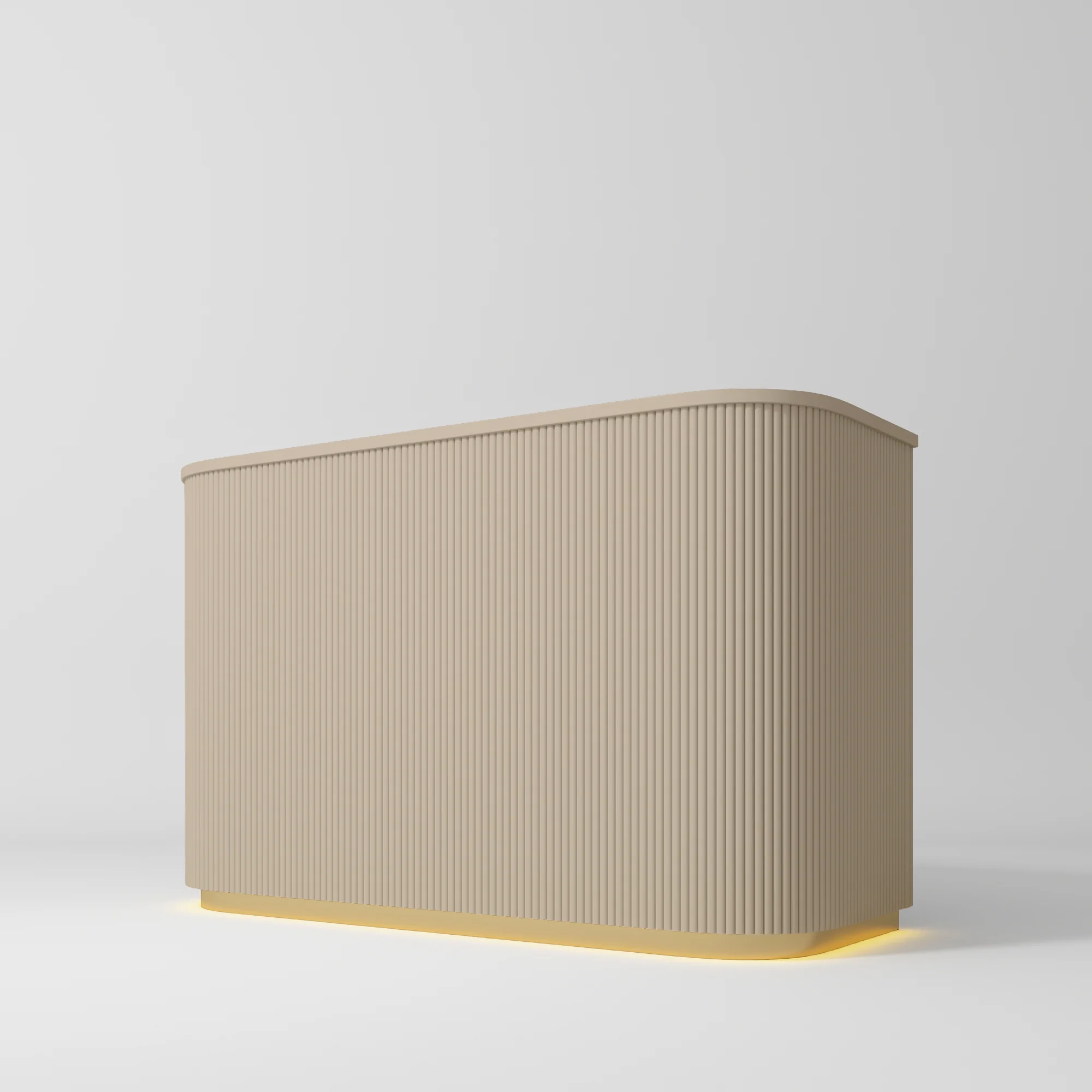 Manufakturo Averne Reception Desk - Sleek & Modern Design with LED Warm Beige