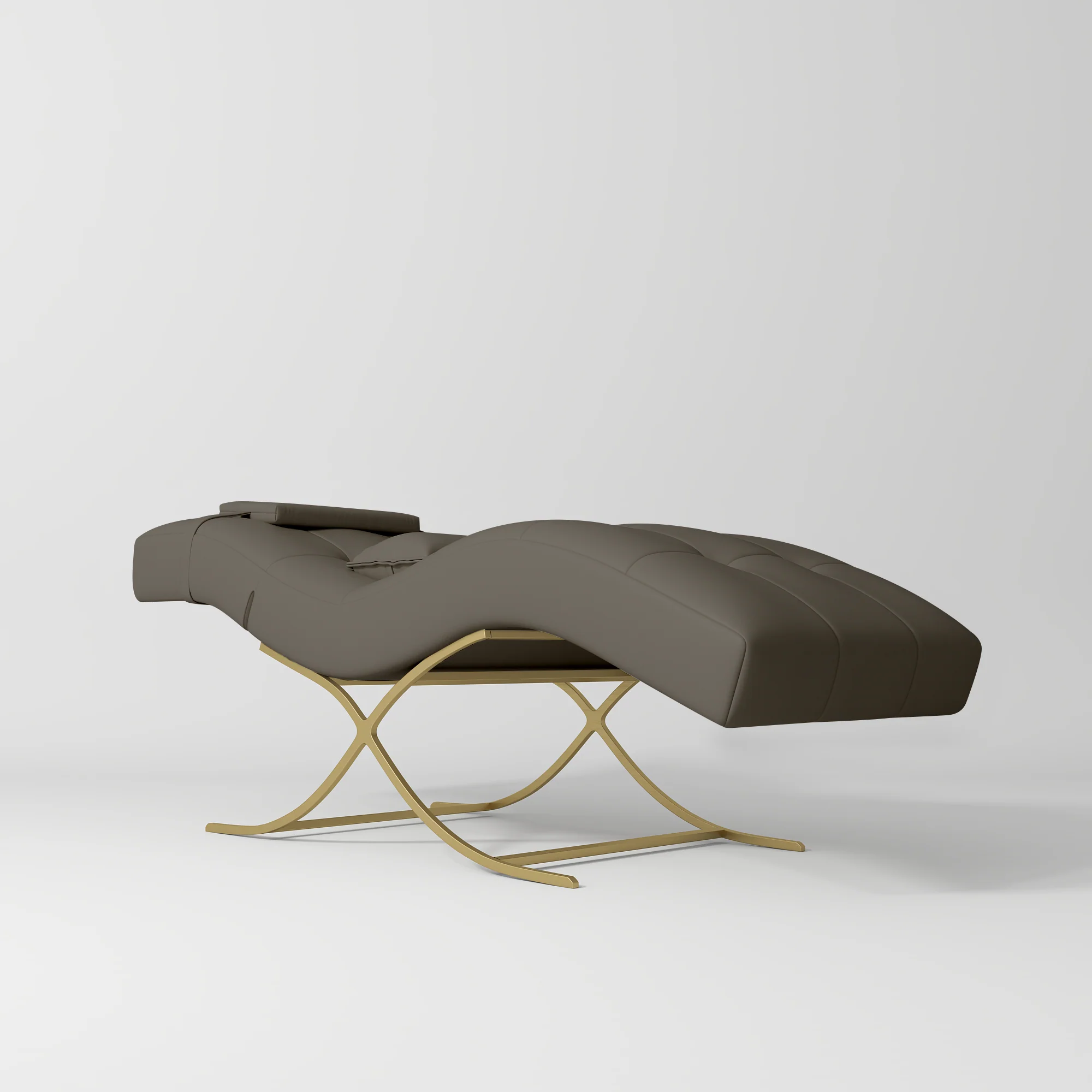 Manufakturo Elegance Lash Bed – Gold Frame & Adjustable Headrest Cocoa Mocha