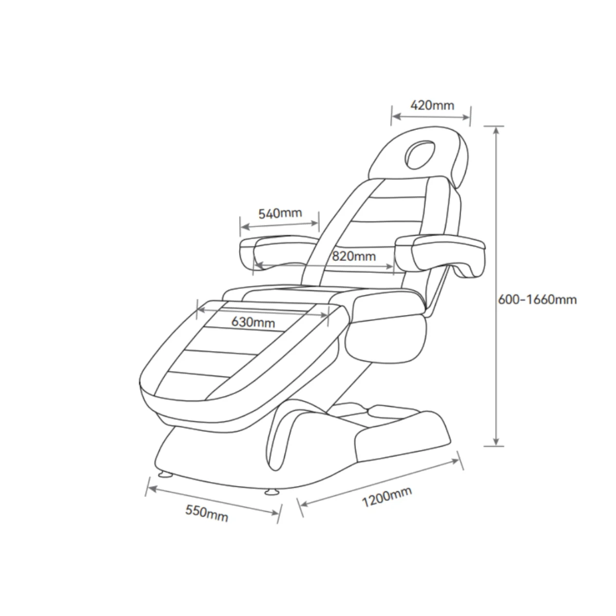 Manufakturo Grace Electric Beauty Bed - 3 Motors Deep Ash - Image 10