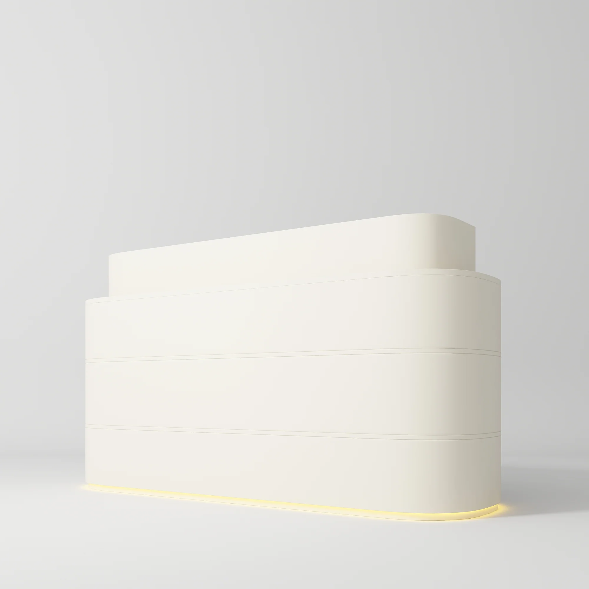 Manufakturo Lueur Premium Reception Desk for Luxury Beauty Salon with LED Base Creamy