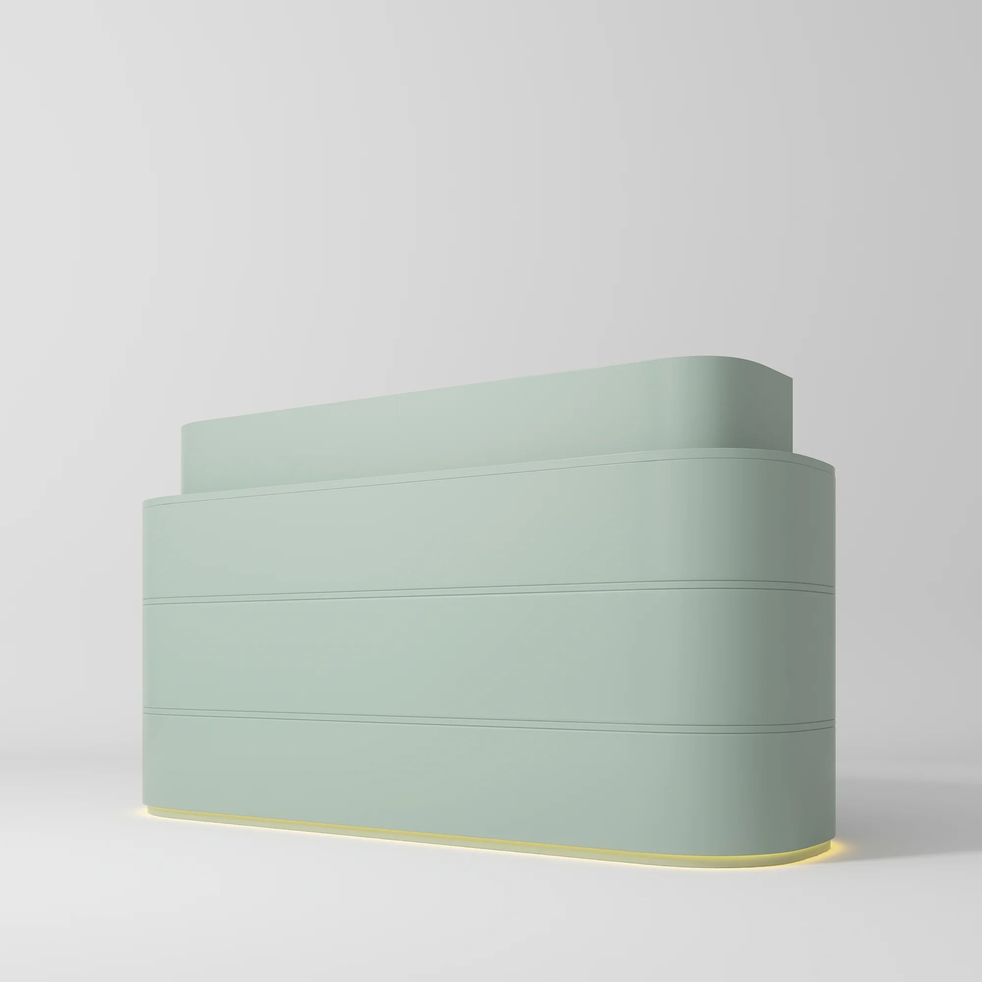 Manufakturo Lueur Premium Reception Desk for Luxury Beauty Salon with LED Base Olive
