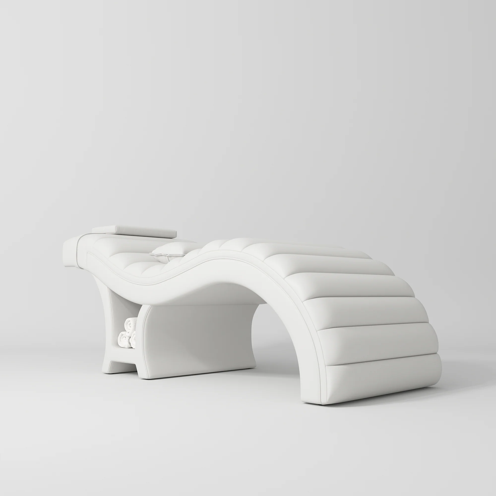 Manufakturo Luxe White Complete Salon Set - Lash Beauty Bed, Chair, Moonlight & Trolley - Image 2