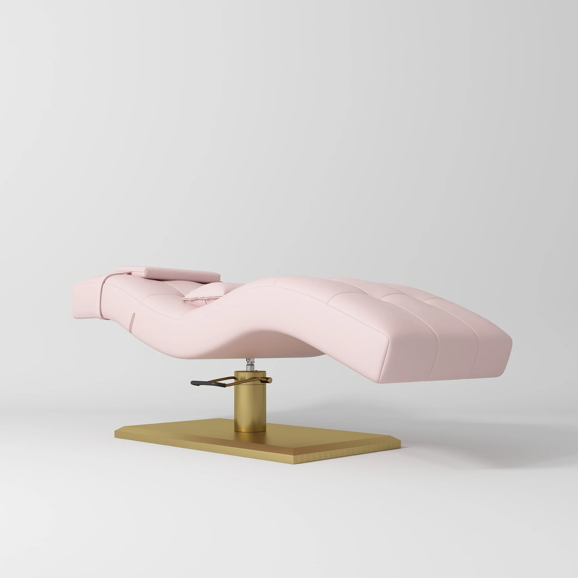 Manufakturo Prestige Hydraulic Eyelash Bed – Adjustable Headrest & High-Density Sponge Light Pink