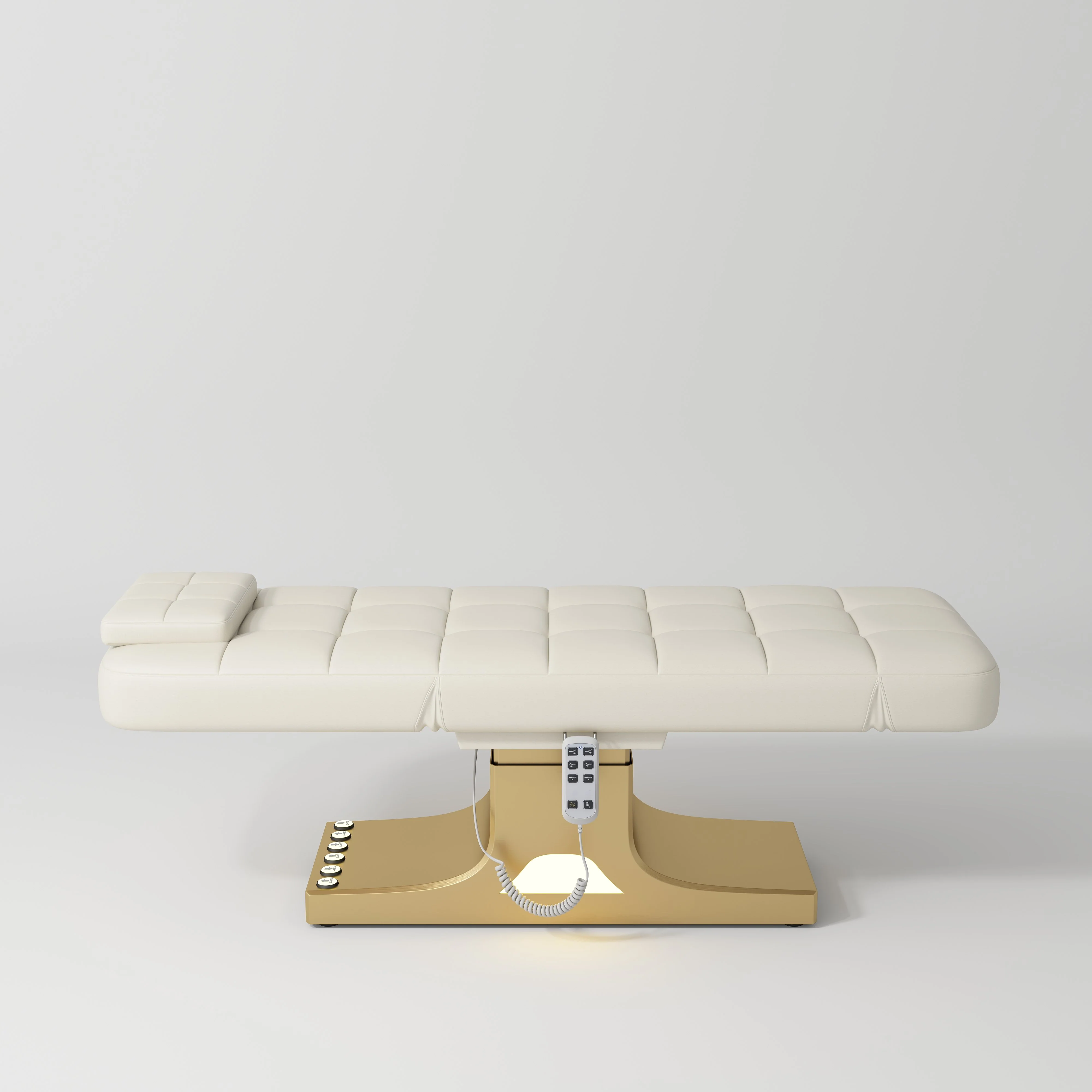 Manufakturo Saphir version A Creamy – 4-Piece Beauty Studio Set: Luxury Bed, Chair, Lamp & Trolley - Image 3