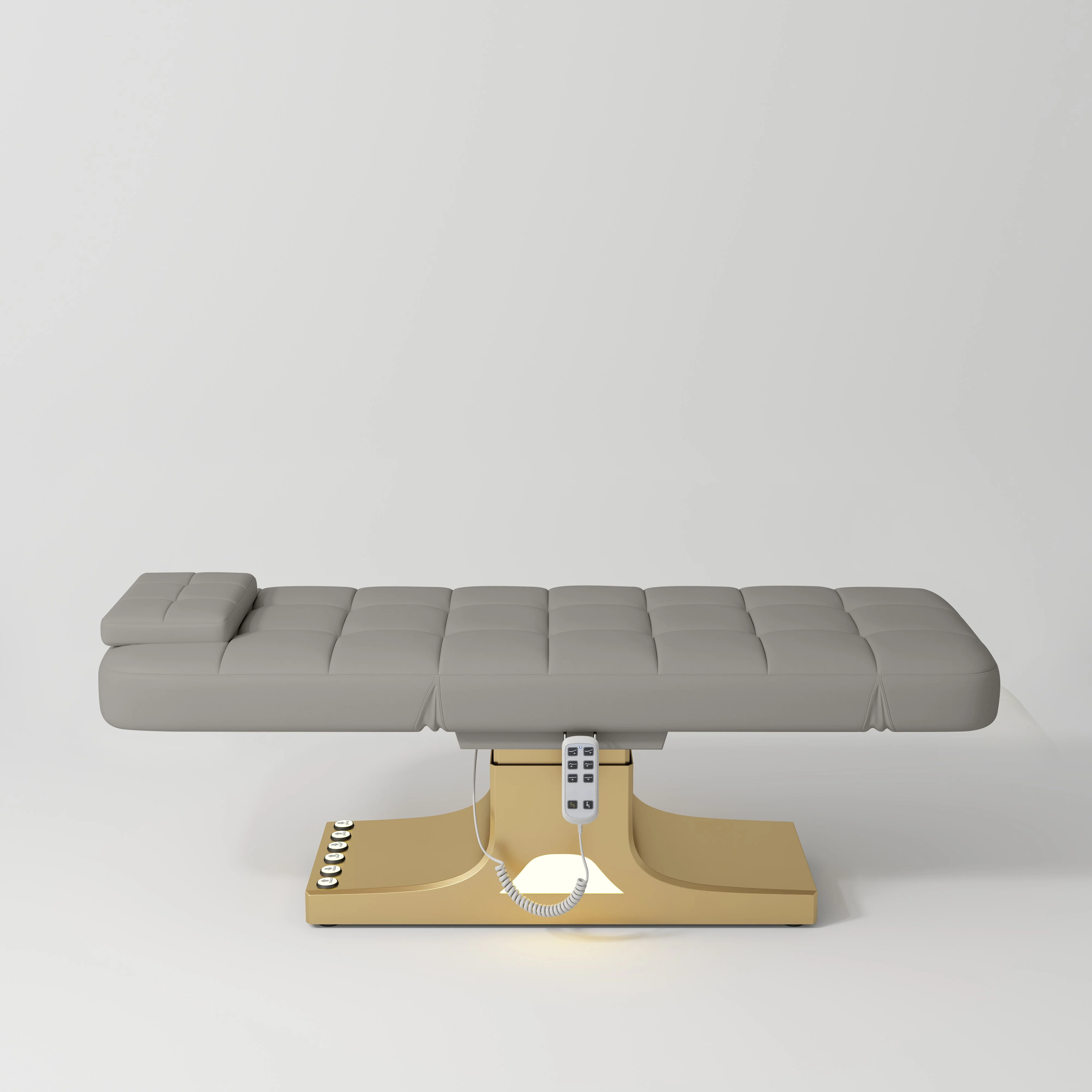 Manufakturo Saphir version A Luxury Electric Lash Beauty Bed - Hand & Foot Controls Pearl Greige - Image 3