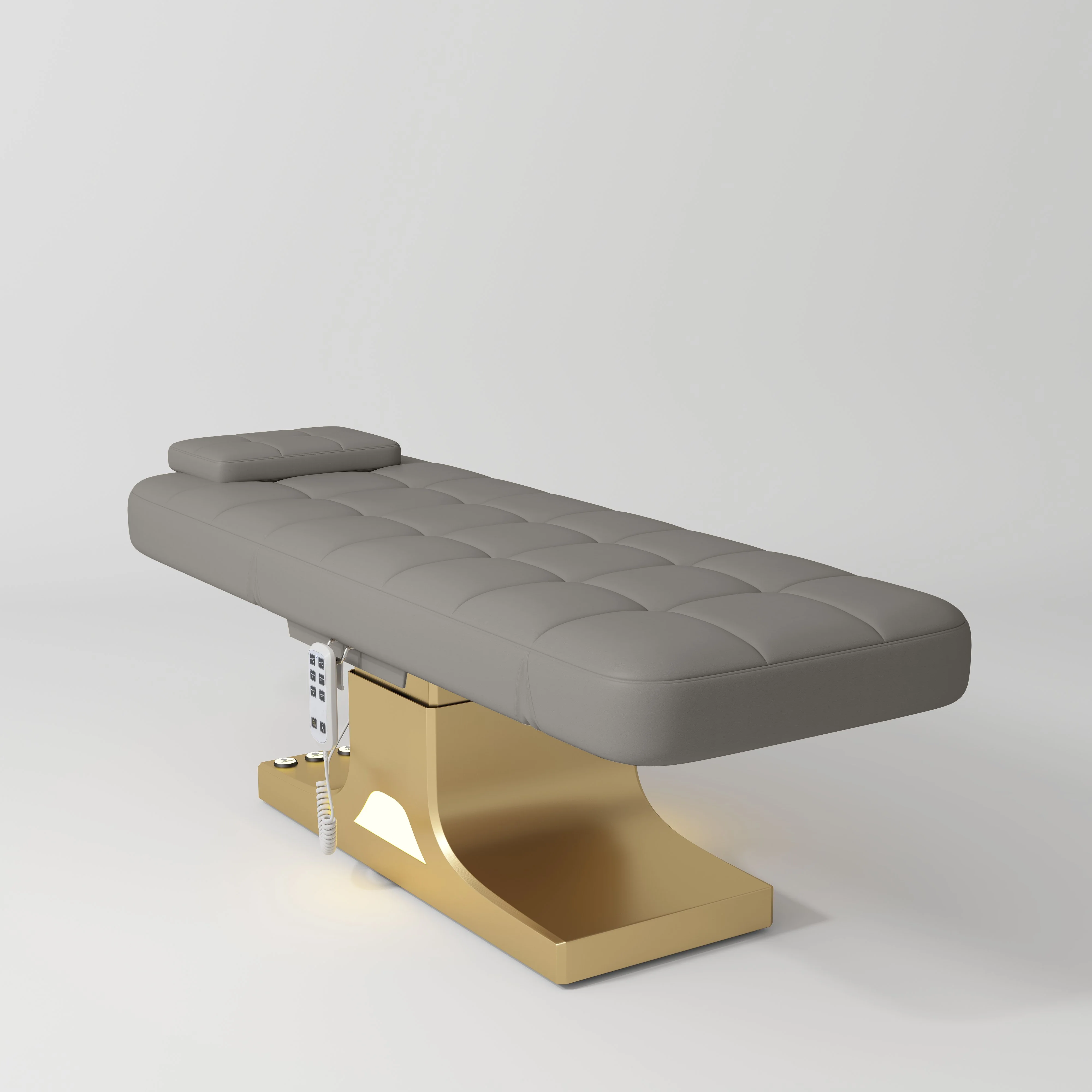 Manufakturo Saphir version A Luxury Electric Lash Beauty Bed - Hand & Foot Controls Pearl Greige - Image 4