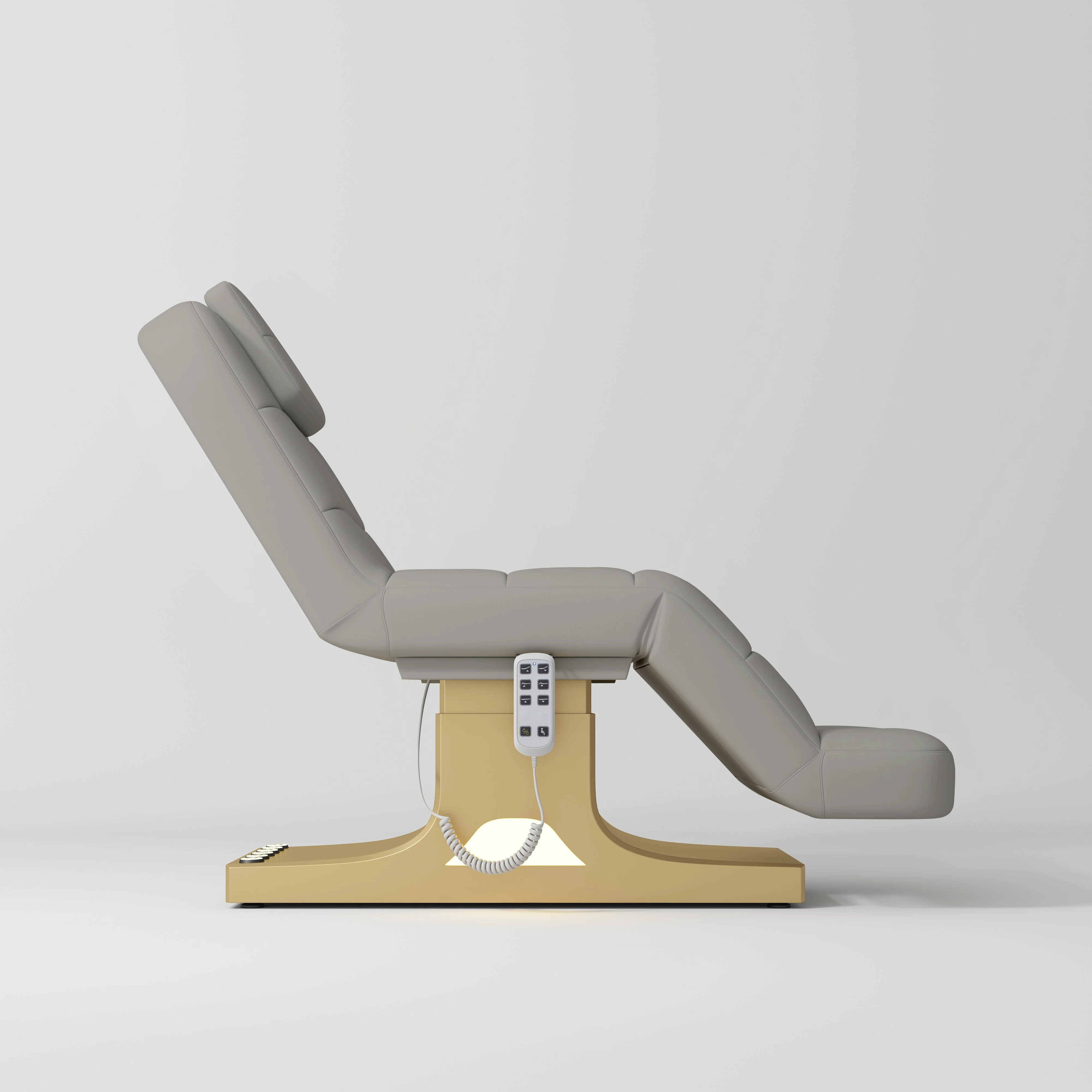 Manufakturo Saphir version A Luxury Electric Lash Beauty Bed - Hand & Foot Controls Pearl Greige - Image 2