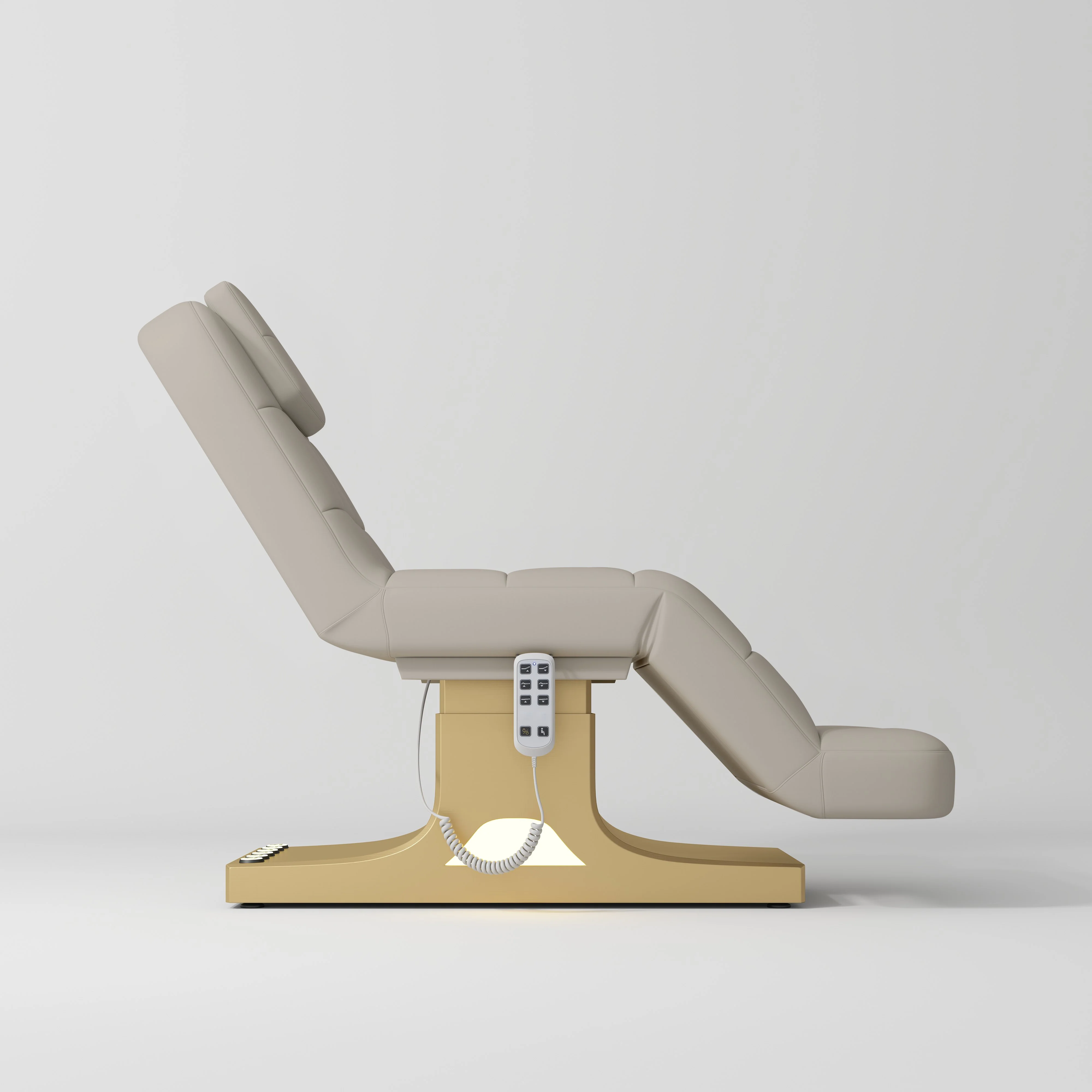Manufakturo Saphir version A Luxury Electric Lash Beauty Bed - Hand & Foot Controls Stone Taupe - Image 2