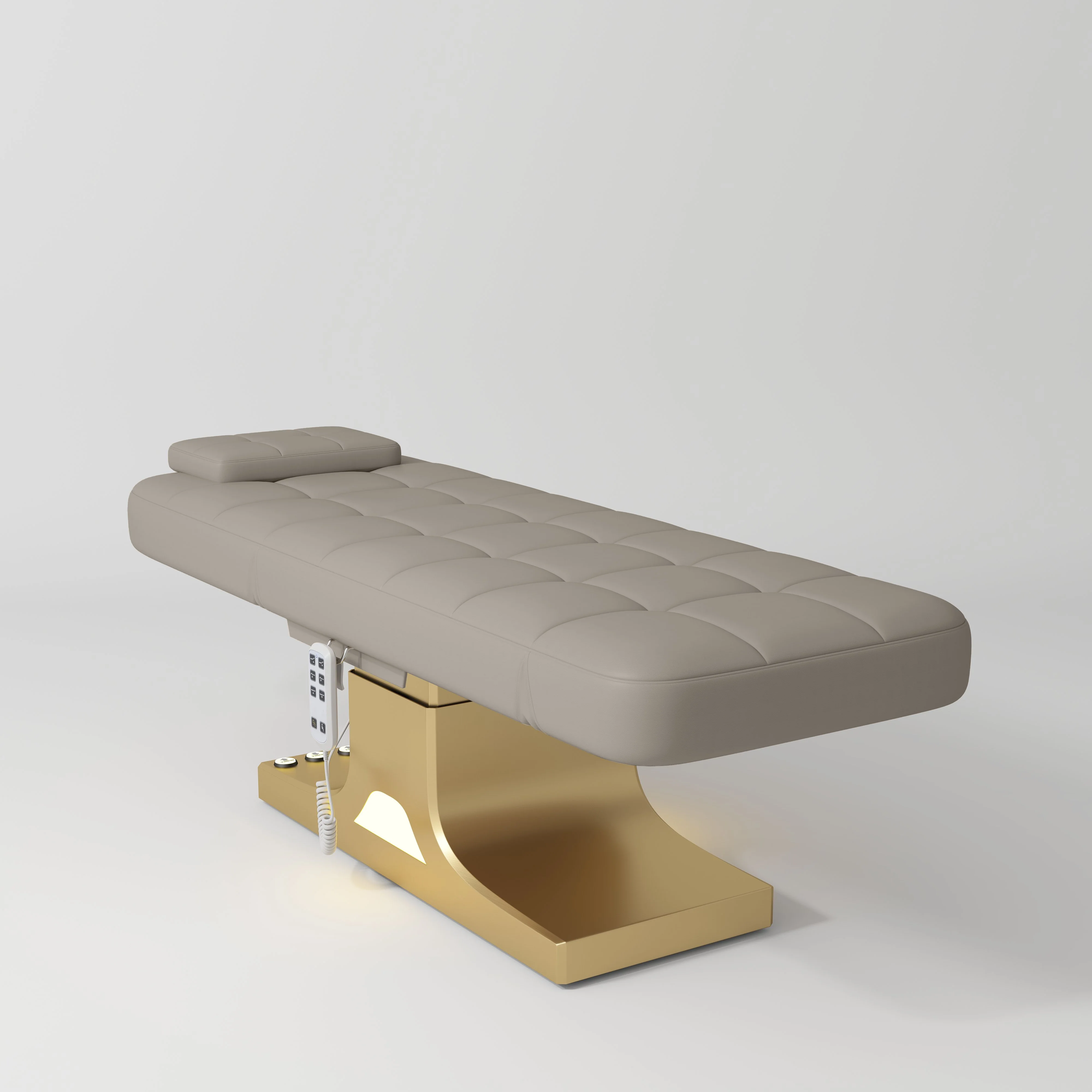 Manufakturo Saphir version A Luxury Electric Lash Beauty Bed - Hand & Foot Controls Stone Taupe - Image 4
