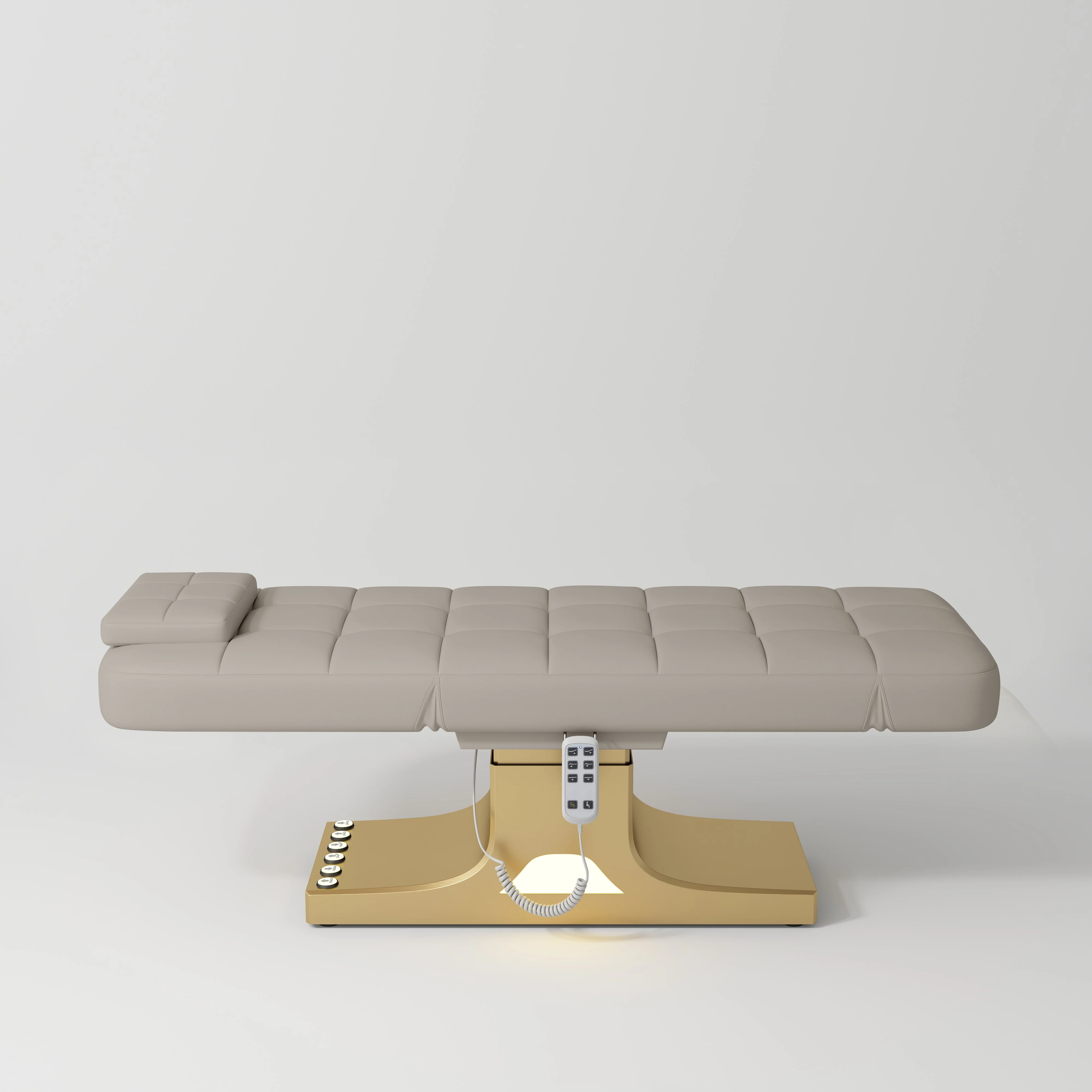 Manufakturo Saphir version A Luxury Electric Lash Beauty Bed - Hand & Foot Controls Stone Taupe - Image 3