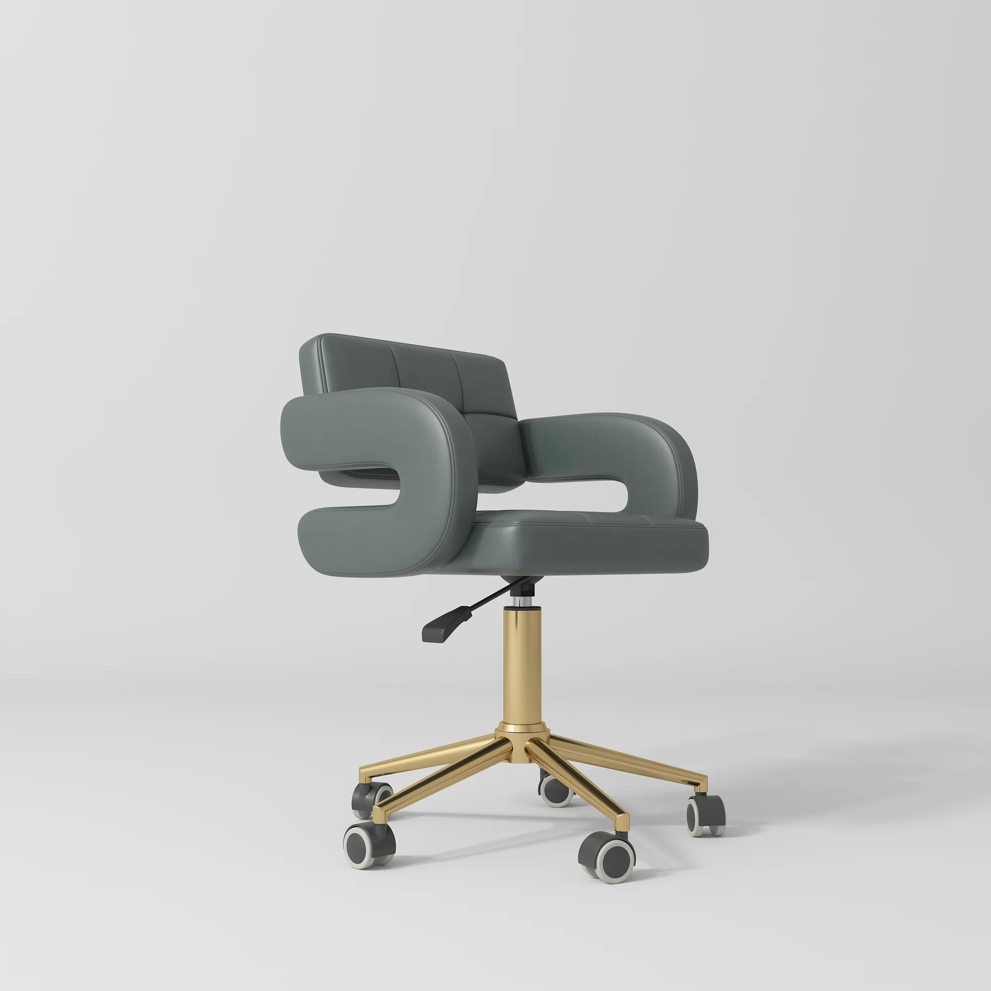 Manufakturo Serenity Salon Chair - 360-Degree Rotation Gold Base Navy