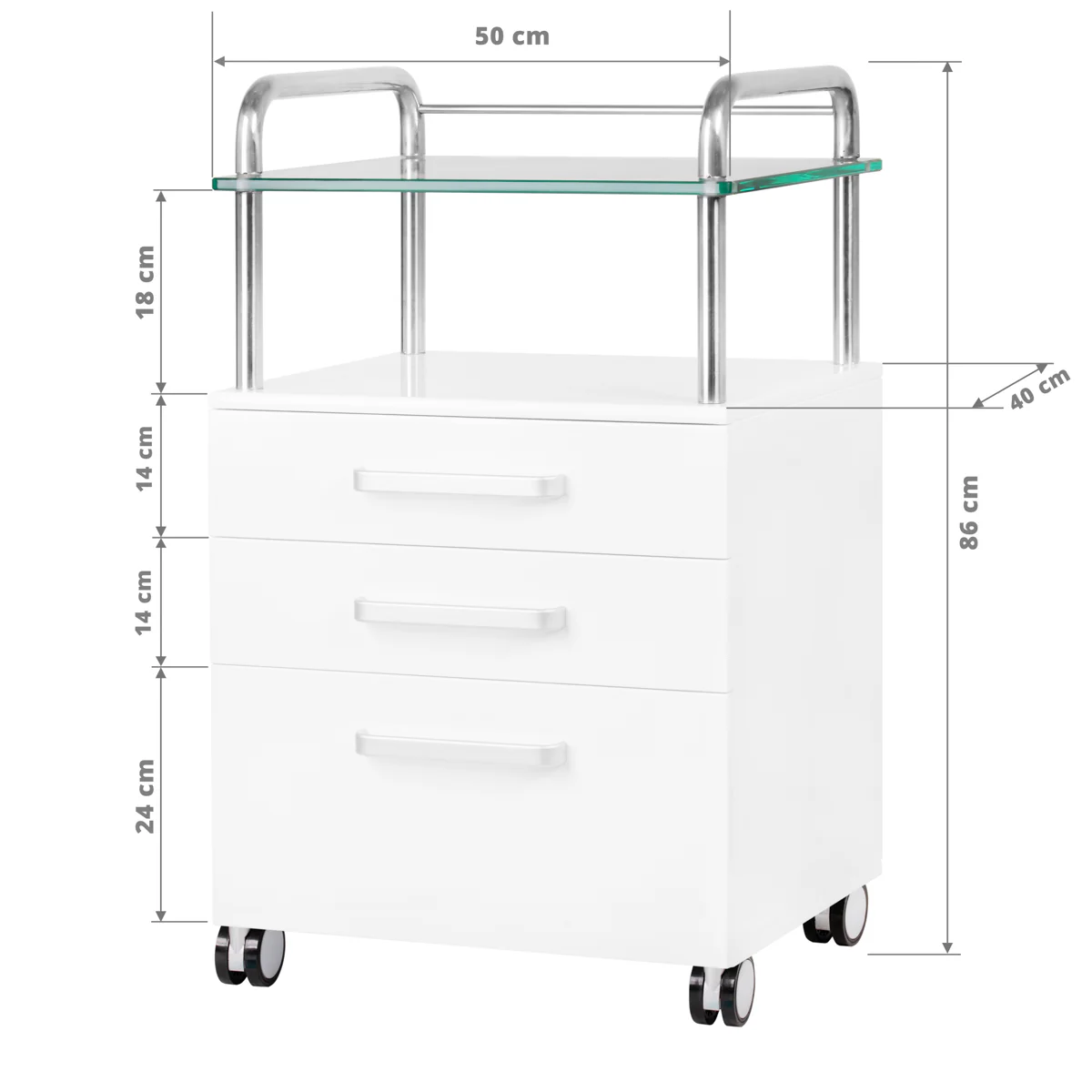 Podiatry Beauty Trolley 6053 White - Image 2