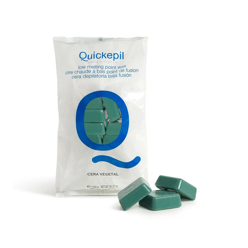 Quickepil depilatory wax hard without streak for vegetal depilation 1 kg green
