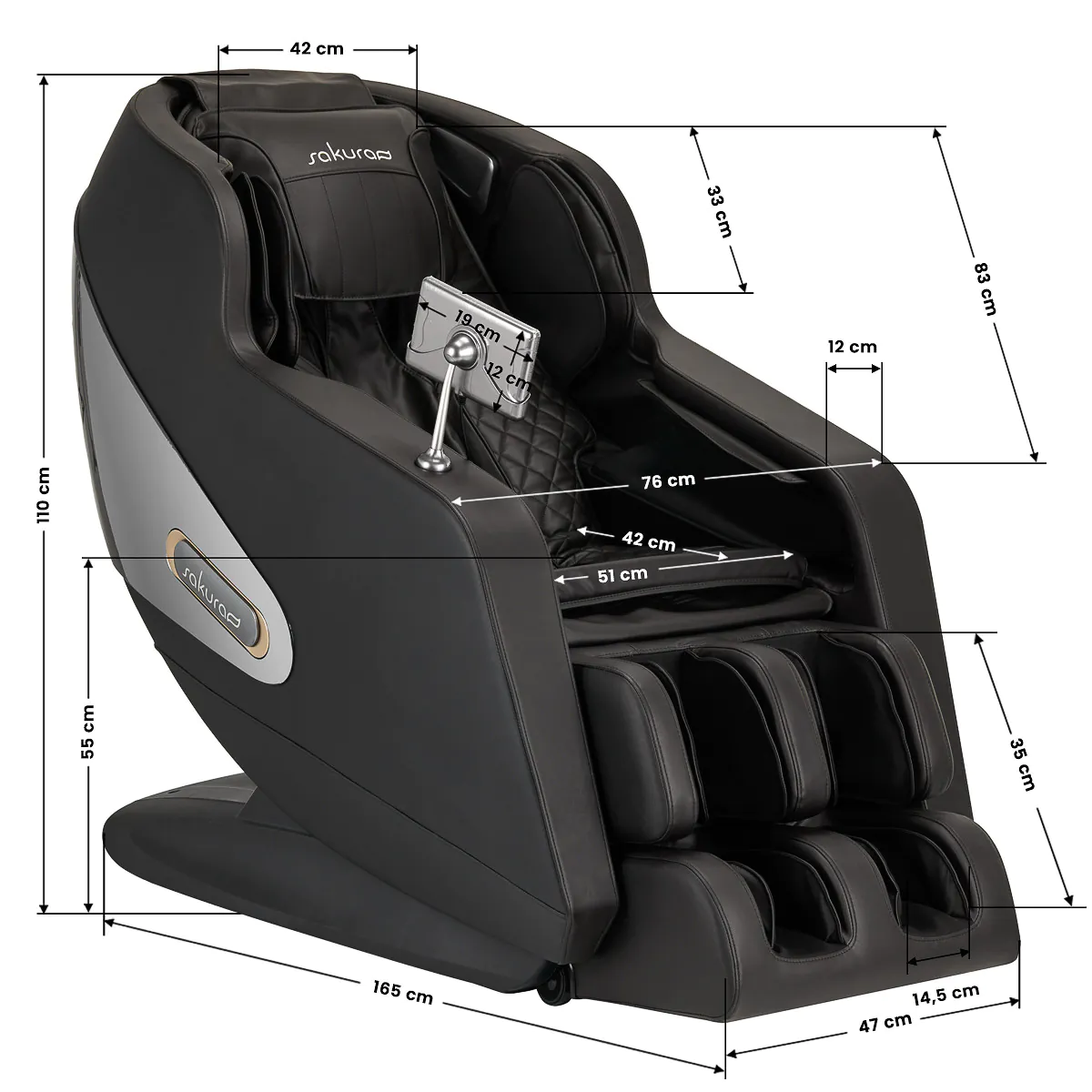 Sakura Massage Chair Comfort Plus 806 Black - Image 17