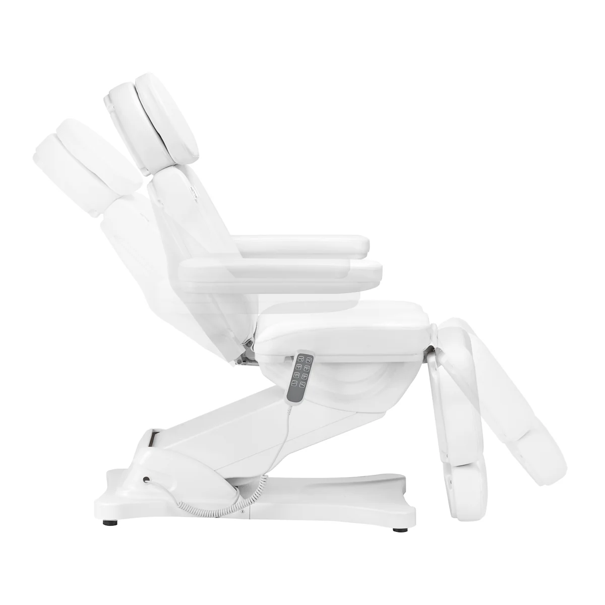 Sillon Electric Cosmetic Chair Classic 4 Motors with Cradle White - Image 5