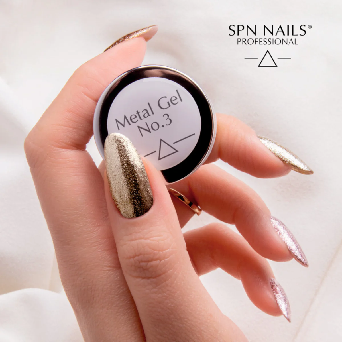 SPN Nails Metal Gel No.3 White Gold - Image 2