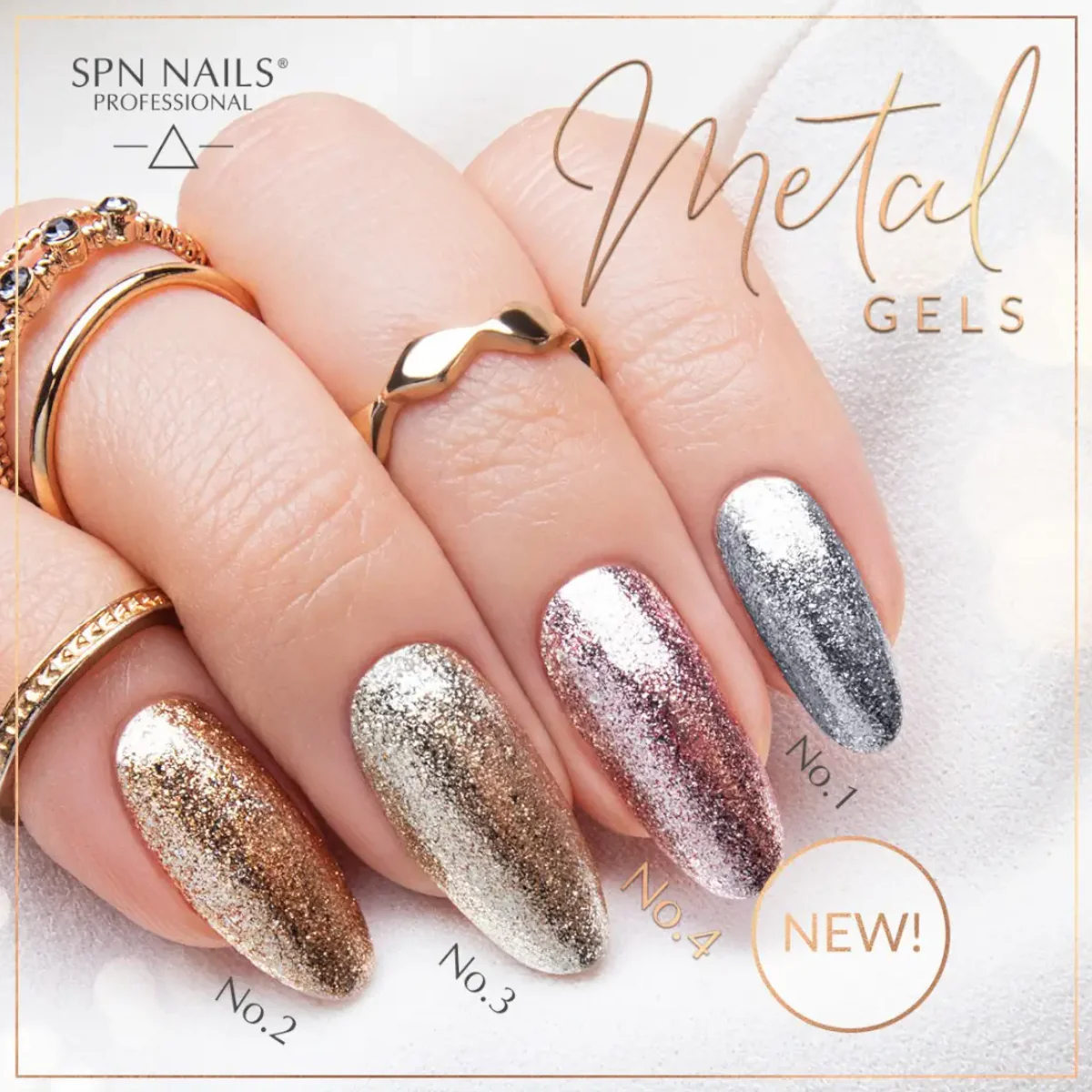 SPN Nails Metal Gel No.4 Rose Gold - Image 4