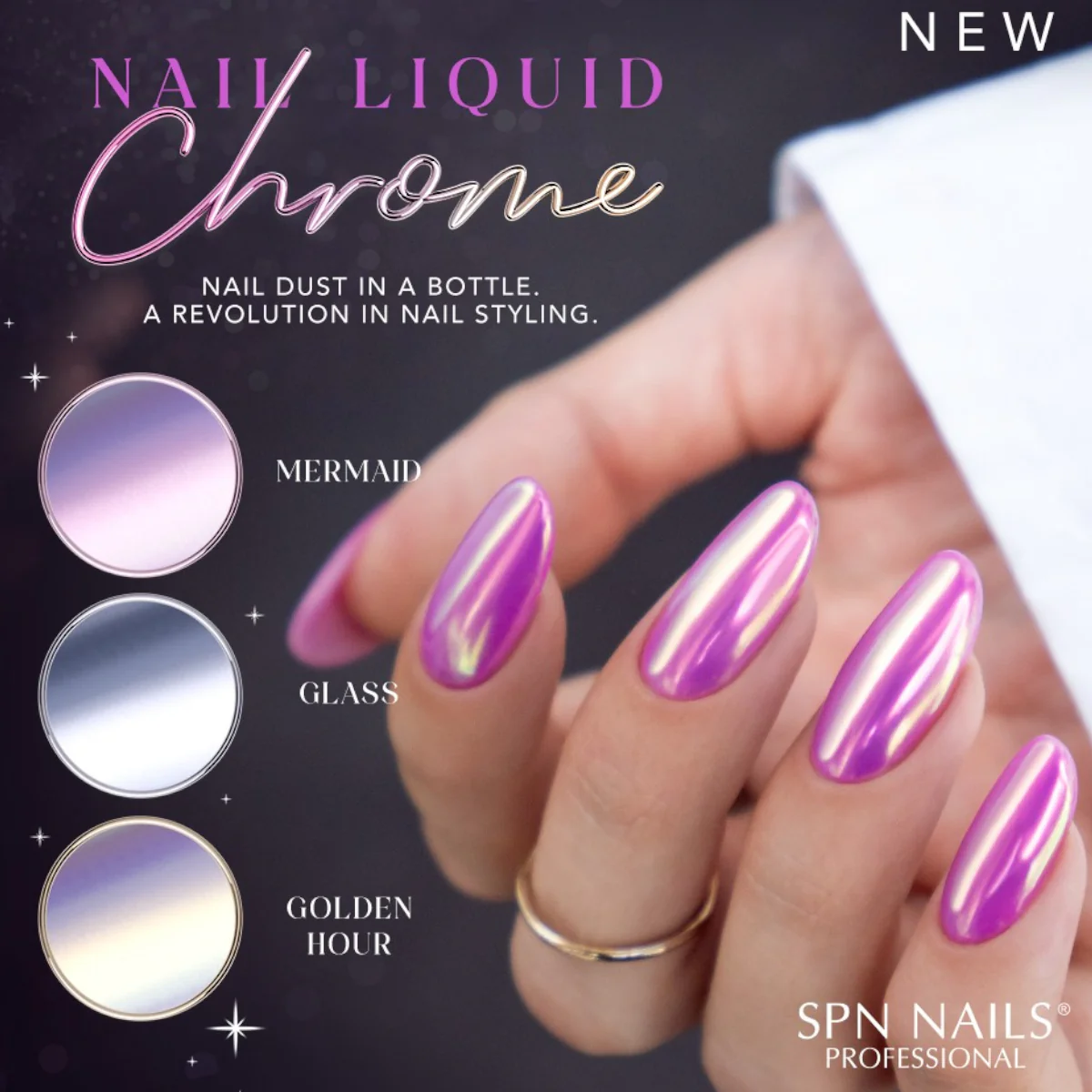 SPN Nails Nail Liquid Chrome Golden Hour Nail Dust - Image 5