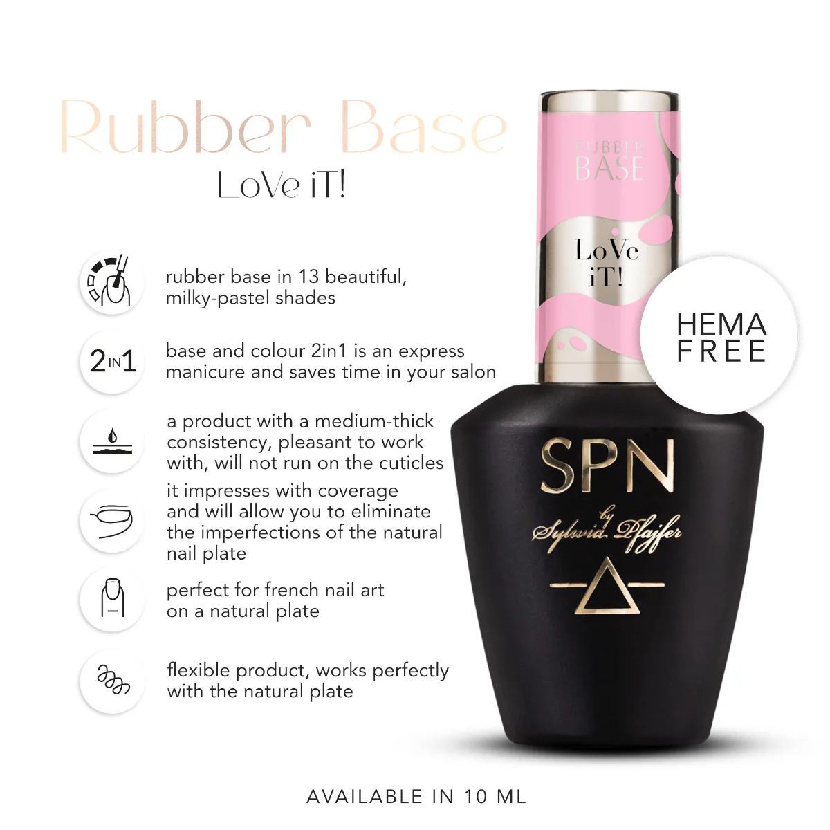 SPN Nails Rubber Base COLOR & GO! LoVe iT! - Image 3