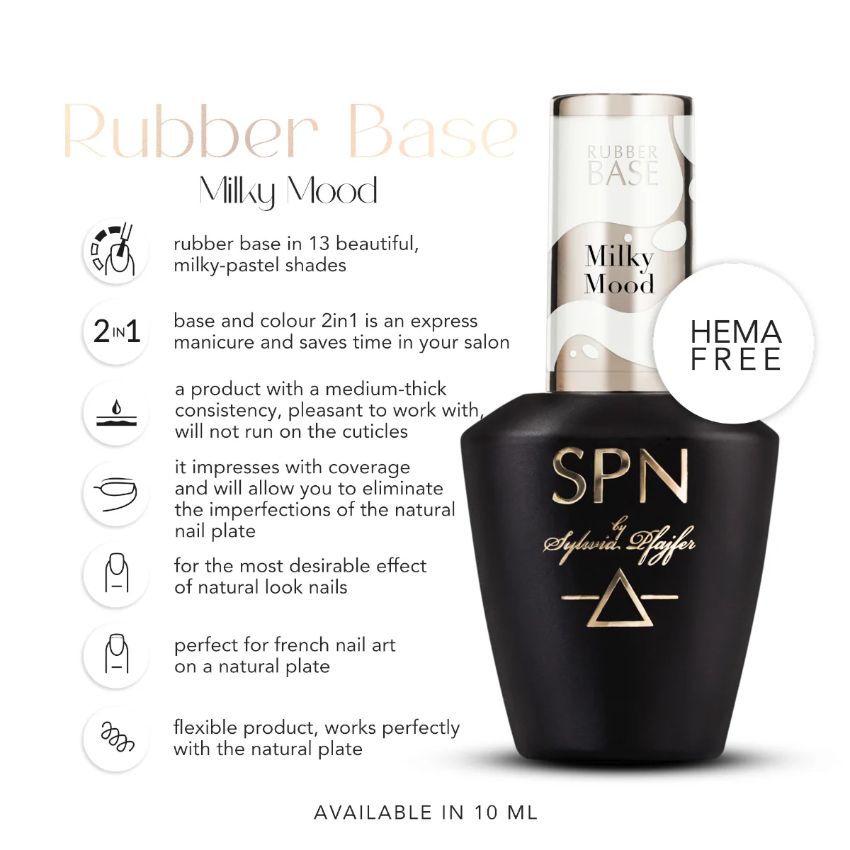 SPN Nails Rubber Base COLOR & GO! Milky Mood - Image 3
